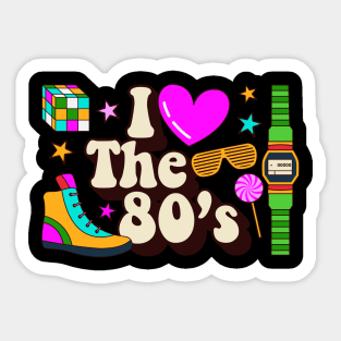 I Love The 80s Retro Vintage Style Sticker